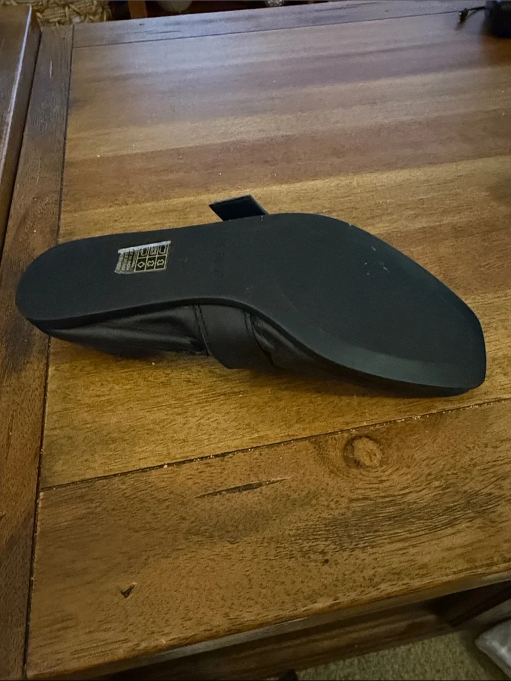 Free people Simple Black Flats with Crystal Square Buckles